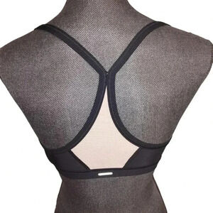 Aerie Black Sport Bra Mesh On Back